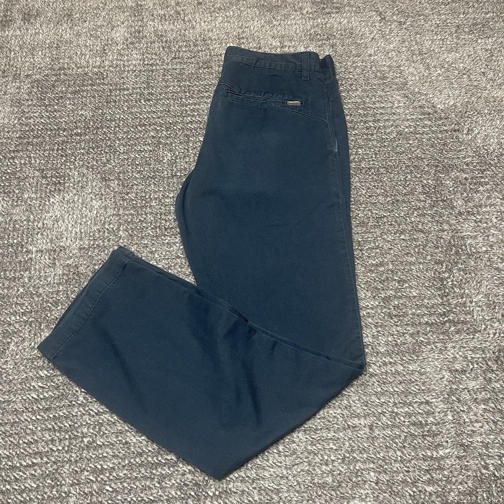 Volcom Corpo Class Mens Black Flat Front Straight Leg‎ Chino Pants Size 30